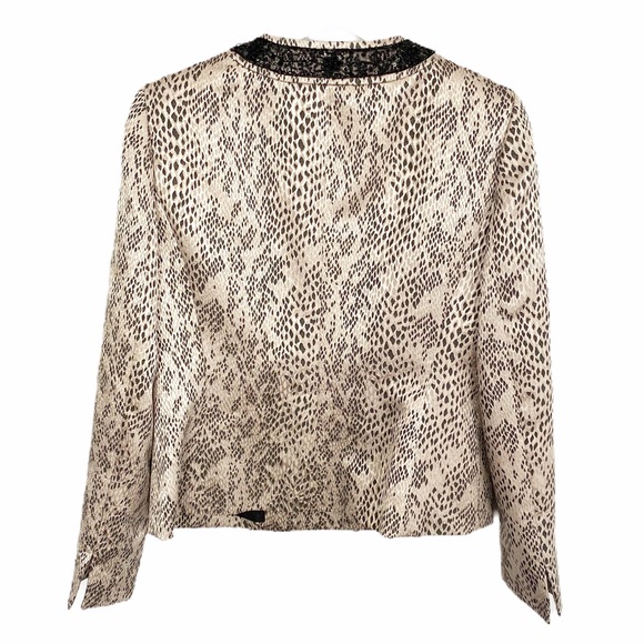 Albert Nipon Metallic Snake Print Blazer SZ 6 - Picture 3 of 9